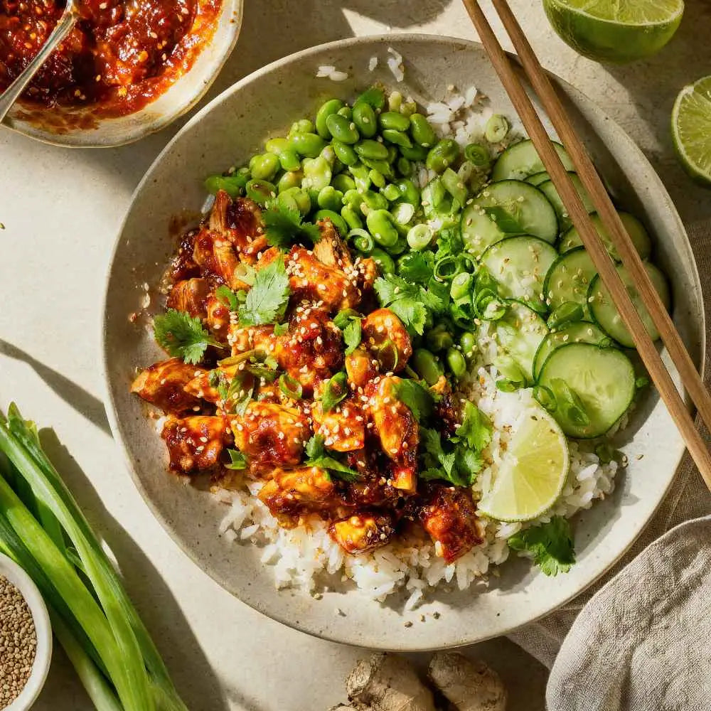 Korean Sticky Chicken One Rice Bowl